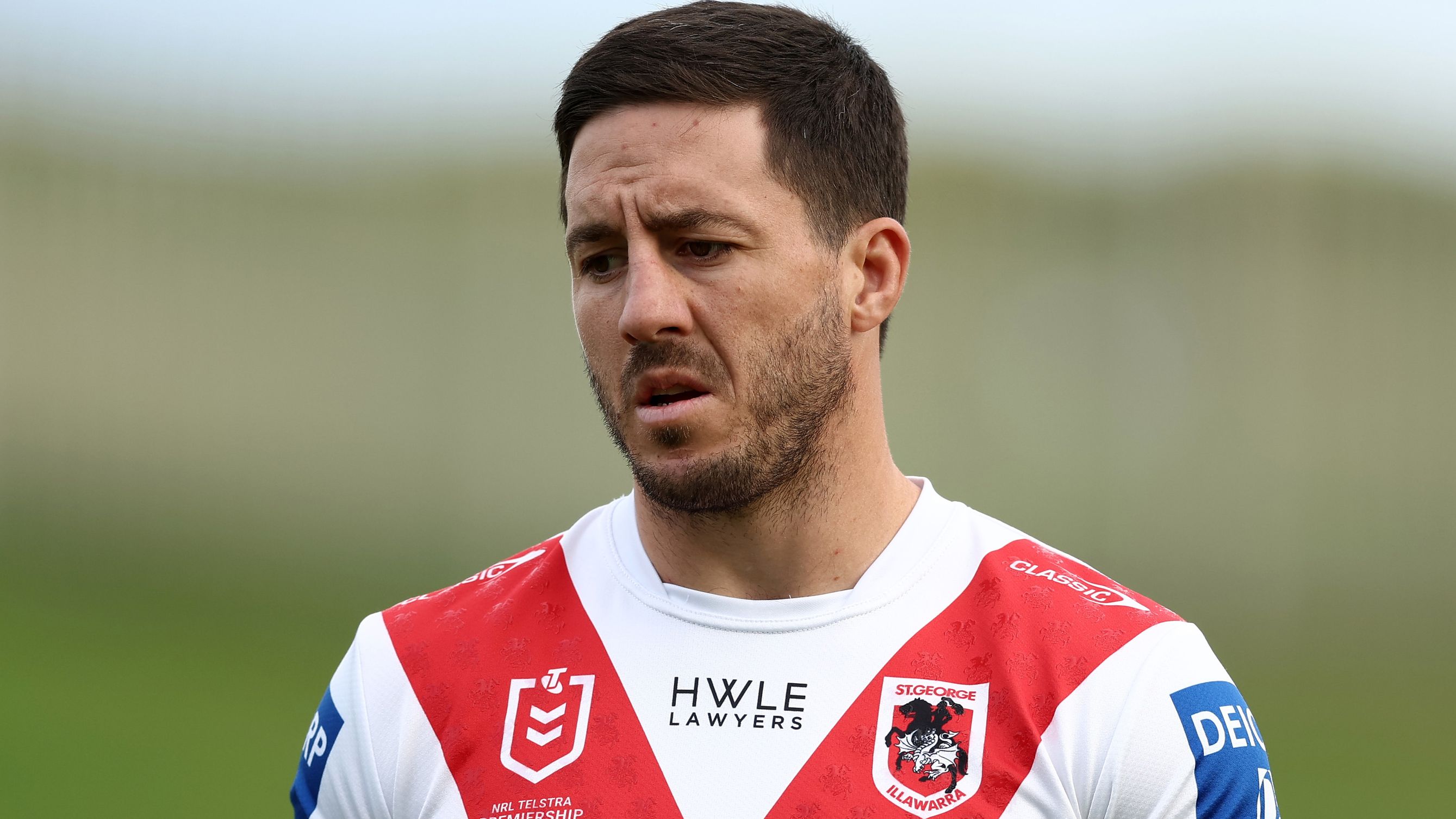 WOLLONGONG, AUSTRALIA - APRIL 30:  Ben Hunt of the Dragons warms up during the round nine NRL match between St George Illawarra Dragons and Canterbury Bulldogs at WIN Stadium on April 30, 2023 in Wollongong, Australia. (Photo by Matt King/Getty Images)