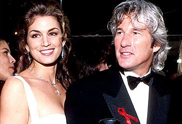 When was Richard Gere banned as a presenter for denouncing China at the Oscars?