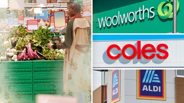 Grocery shopping at Woolworths, Coles and Aldi.