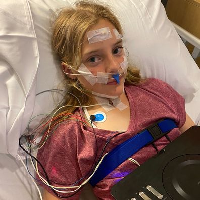 Sophie Gray during treatment for her sleep apnea.