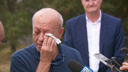 Saeed Maasarwe fights back tears as he thanks authorities and the Australian community for their support.