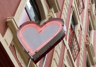 Neon heart in the red light district