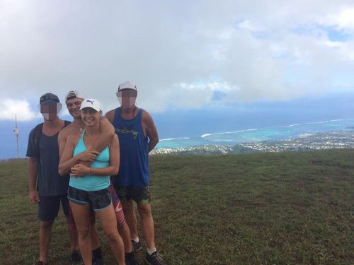 The Nikolics and two other men photographed somewhere in French Polynesia in May. Picture: Facebook