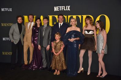 Bradley Cooper and his daughter Lea De Seine with the cast of "Maestro" at a special screening of on Tuesday, December 12, 2023, at the Academy Museum of Motion Pictures in Los Angeles.