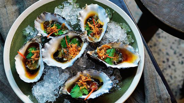 Pacific oysters with sweet soy and ginger