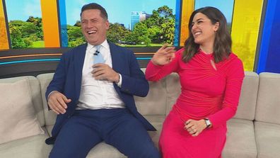 Karl Stefanovic blue tie Maroons supporters call him out Sarah Abo cuts it with scissors State of Origin 2023 game one