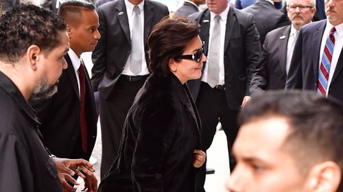 Kim's mother Kris Jenner arrives at the New York apartment. (Getty)