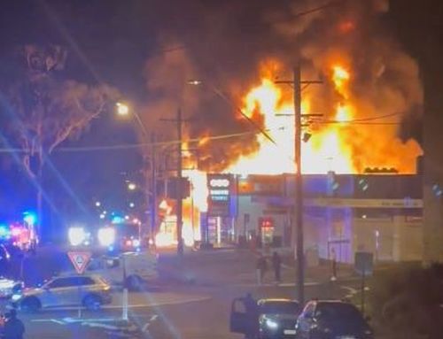 Massive fire erupts at Campbelltown petrol station after reports of explosions