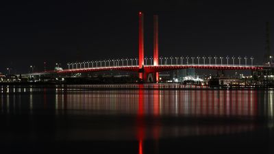 Bridge turned red