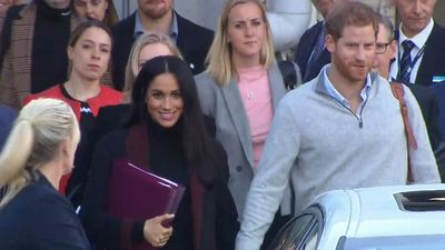 Prince Harry and Meghan Markle arrive at Sydney International Airport, Monday October 15 2018