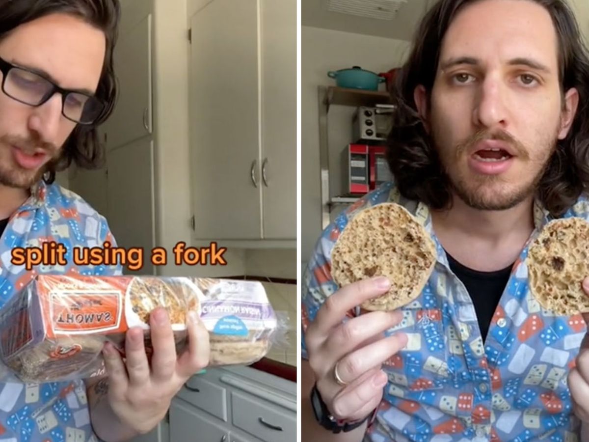 Are you supposed to open an English muffin with a fork? TiKTok says yes