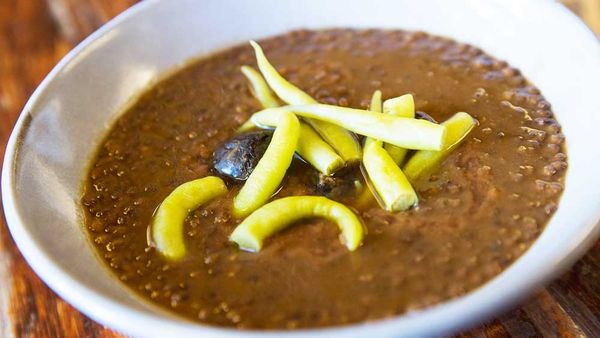 Frank Camorra's Spanish lentil soup with chorizo and black pudding_recipe