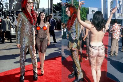 She shocked the world when she rocked up (quite literaly) as Marilyn Manson’s date to the 1998 MTV Video Music Awards in THAT dress. Can we even call it a dress? <br/><br/>