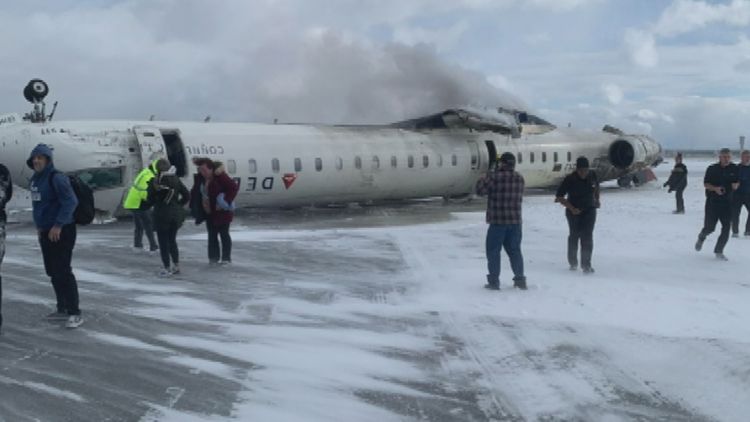 Toronto Delta Airlines crash Passengers recall hanging upside down