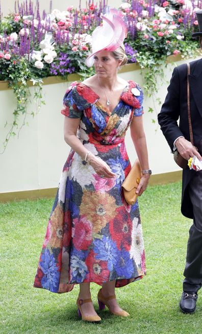 Sophie, Countess of Wessex arrives in the parade ring during Royal Ascot 2022 at Ascot Racecourse on June 16, 2022 in Ascot, England. 