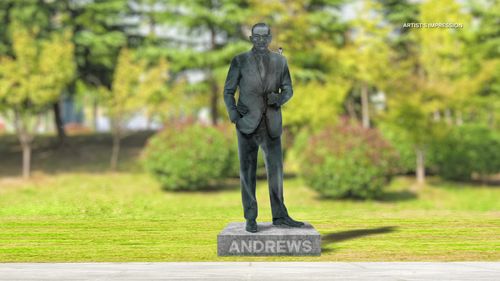 Daniel Andrews heykelinin sanatçı taslağı.