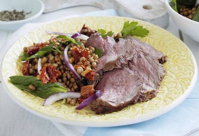Recipe: <a href="https://kitchen.nine.com.au/2016/05/20/10/57/weight-watchers-barbecued-beef-with-lentil-salad" target="_top">Barbecued beef with lentil salad</a>