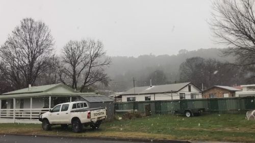 Snow beginning to fall in regional NSW on Tuesday August 23.