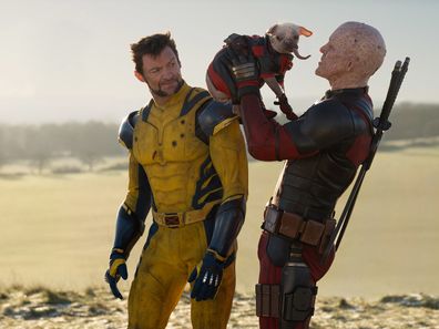 Ryan Reynolds as Deadpool/Wade Wilson and Hugh Jackman as Wolverine/Logan in 20th Century Studios/Marvel Studios' DEADPOOL & WOLVERINE. 