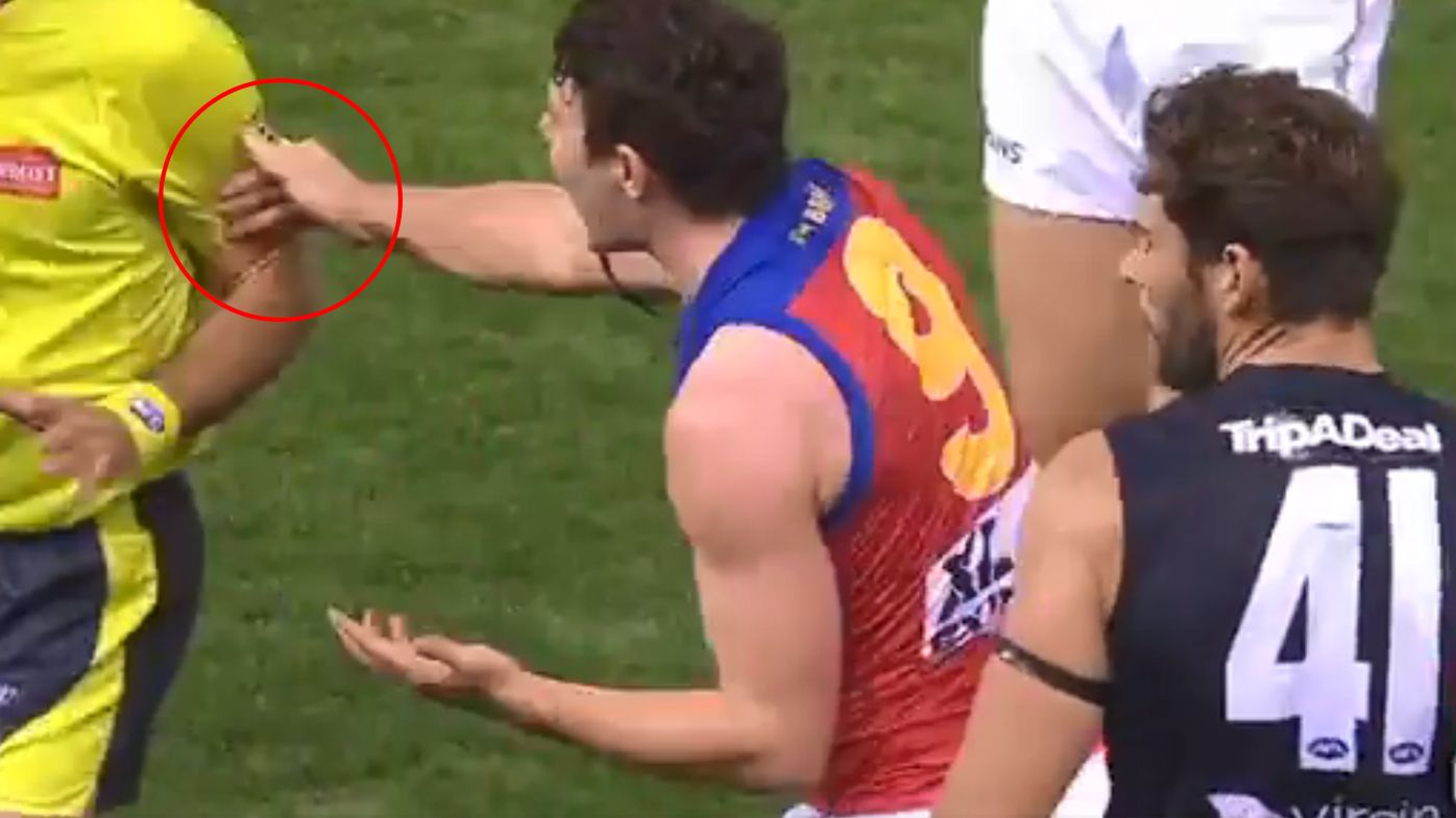 Lachie Neale in hot water over umpire contact in Brisbane Lions win over Carlton