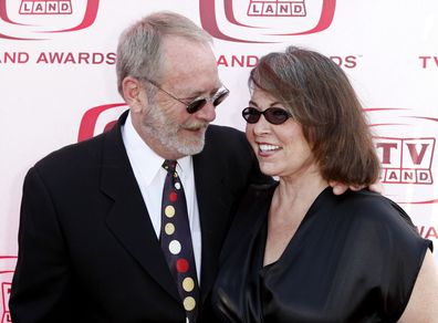 FILE -Actors Martin Mull, left, and Roseanne Barr arrive at the TV Land Awards on Sunday June 8, 2008 in Santa Monica, Calif. Martin Mull, whose droll, esoteric comedy and acting made him a hip sensation in the 1970s and later a beloved guest star on sitcoms including Roseanne and Arrested Development, has died, his daughter said Friday, June 28, 2024. (AP Photo/Matt Sayles, File)
