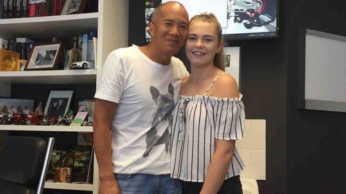 Ciara Nelson with Dr Charlie Teo before her surgery.