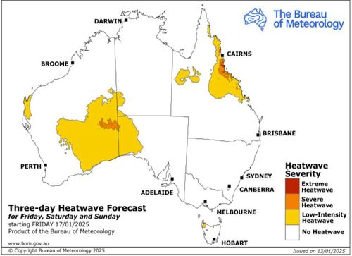 Parts of the country are set to be basted by extreme heat, with warnings of health risks.