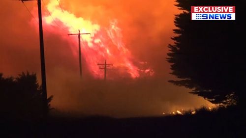 The Terang-Cobden Road fire is the largest at about 12,000 hectares in size. (9NEWS)