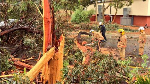 Emergency crews spent over an hour cleaning the debris. (Jack Berketa/9NEWS)