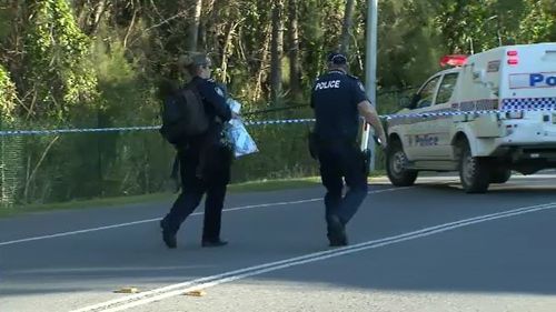 The 46-year-old man was rushed to hospital from the Helensvale road after he was thrown from a car. Picture: 9NEWS.