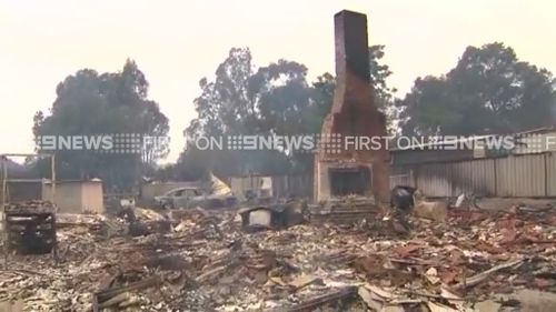 A building reduced to rubble. (9NEWS)