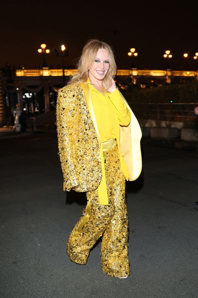 Kylie Minogue attends the Valentino Haute Couture Spring Summer 2023 show as part of Paris Fashion Week  on January 25, 2023 in Paris, France. (Photo by Jacopo Raule/Getty Images)