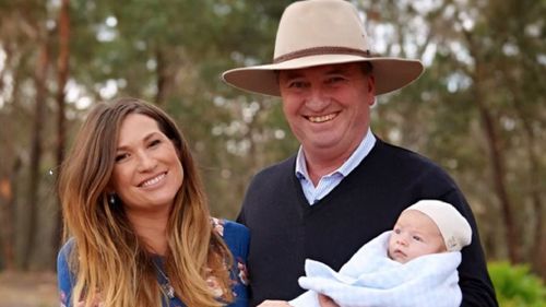 Mr Joyce and Ms Campion with their baby boy Sebastian. Picture: Supplied