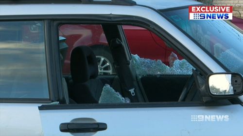 Police bashed in the windows before the driver drove off again. Picture: 9NEWS