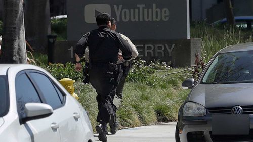 Police in Northern California have responded the shooting at YouTube headquarters in the city of San Bruno. (AP Photo/Jeff Chiu)