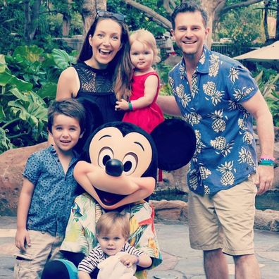 David Campbell and his family at Disneyland.