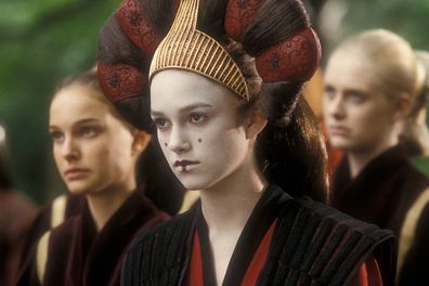 Natalie Portman and Keira Knightley as Padme and Sabe in Star Wars: The Phantom Menace