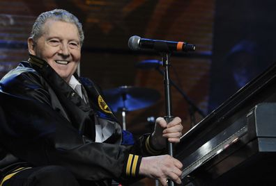 Jerry Lee Lewis performs during Farm Aid on Sept. 20, 2008 in Mansfield, Mass. 