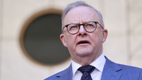 CANBERRA, AUSTRALIA - OCTOBER 08:  Australia's Prime Minister Anthony Albanese speaks to the media at Parliament House on October
</p>
</div></div>			<div class=