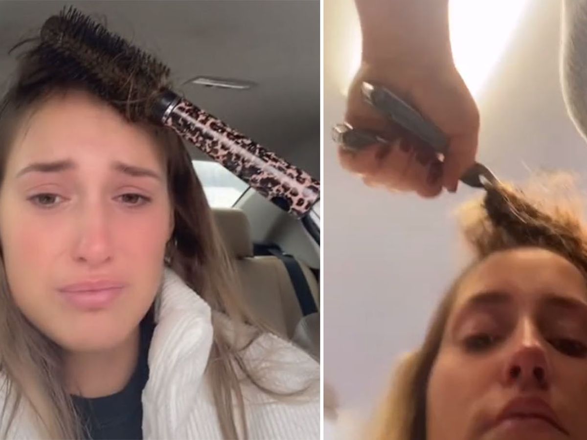 Nightmare hairstyling hack gone wrong leaves woman in tears with a brush  stuck to her head - 9Style