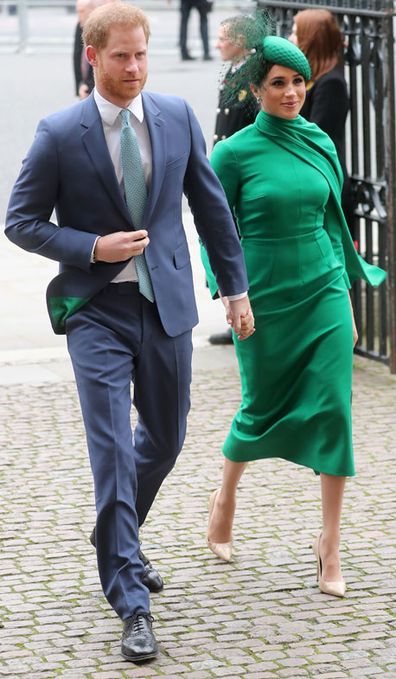 Prince Harry, Duke of Sussex and Meghan, Duchess of Sussex meets children as she attends the Commonwealth Day Service 2020 on March 09, 2020 in London, England.