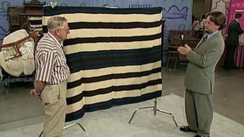 The father-of-three saw an episode of Antiques Roadshow and was prompted to take his grandmother's blanket to an auction.