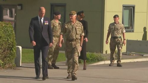 Prince William meeta with Australian troops who will be involved in the Queen's state funeral.