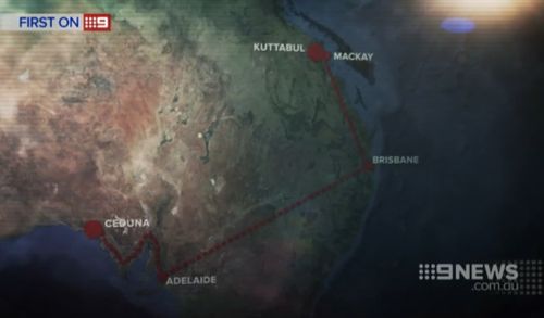 Mr Greatbach allegedly travelled from South Australia to the remote Queensland property. (9NEWS)