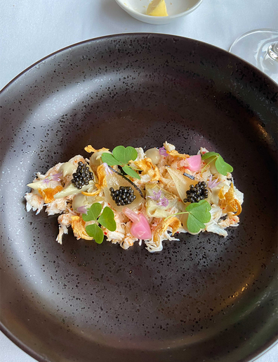 Darley's spanner crab with caviar