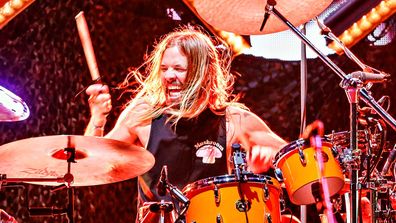 Taylor Hawkins playing in Geelong earlier this month.