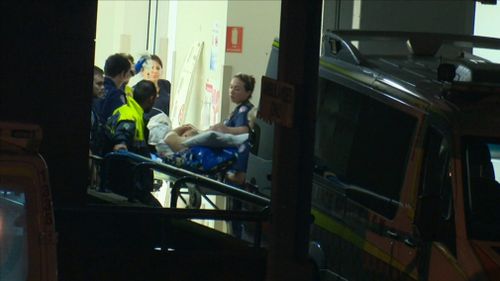 A manhunt in underway in Sydney's west this morning, after a 31-year-old man was stabbed in the stomach.