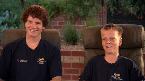 Jordan Geurts, 18, and his brother Tyson, 12, survived 21 hours lost at sea. (9NEWS)