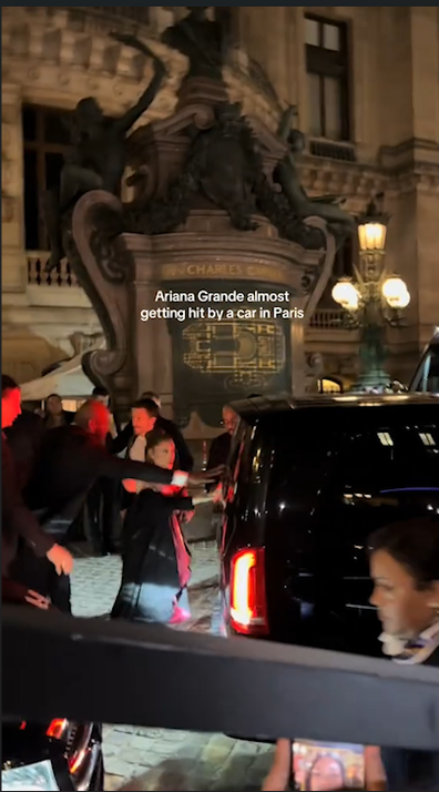 Ariana Grande almost hit by car in Paris