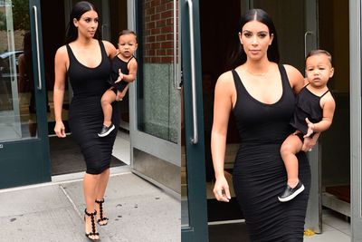 Even when she was a teeny-tiny bub, North learnt the value of an LBD... and complimented mama Kim's curves perfectly.